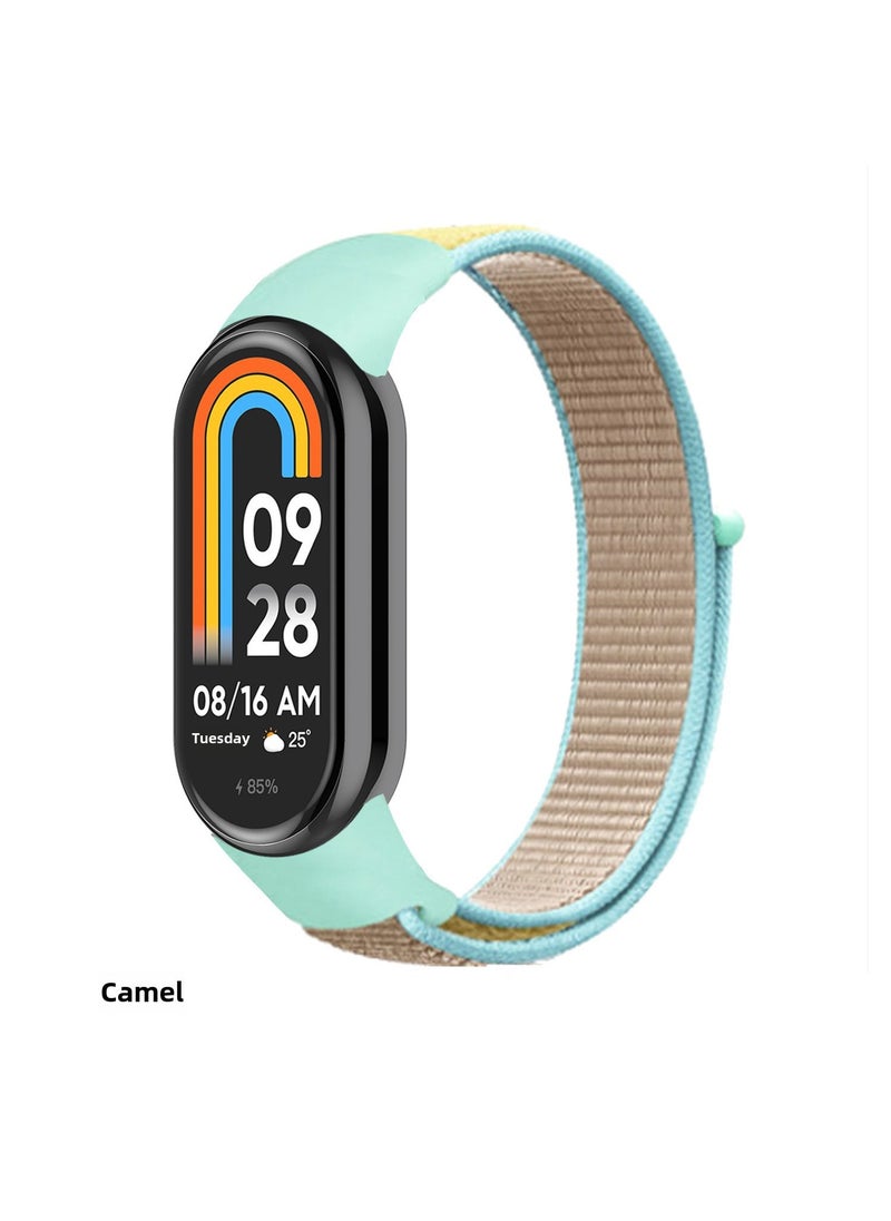 Arabest 1 x 5 pcs Nylon Loop Strap for Xiaomi Mi Band 9/8 24# camel 