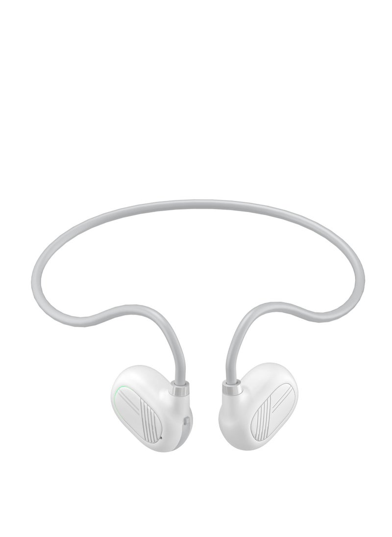GULFLINK Sports Wireless MP3 Player Neckband Headphone Headset Stereo Waterproof Bluetooth Air Conduction Headphone White  - Image 1