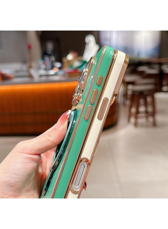 زبون جراب لهاتف iPhone 13 Pro Max جراب معدني مطلي بالكهرباء مع حامل هاتف على شكل عين ساحرة مع حبل - Image 4