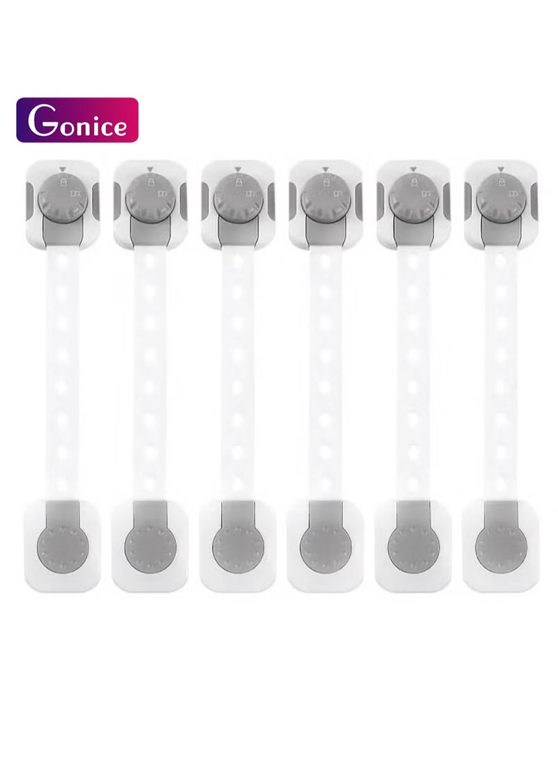 جونيس قفل أمان الطفل ، أقفال أمان الأطفال ، نظام مزلاج الطفل متعدد الوظائف القابل للتعديل المزدوج الزر المضاد للكليب للخزائنص  والأدراج والثلاجة - Image 1