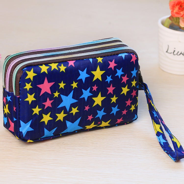 6Inch Waterproof Phone Bag Three-Layer Separation Long Wallet Wrist Bag Fabric Coin Purse Women'S Bag Waterproof Upgrade - Image 1