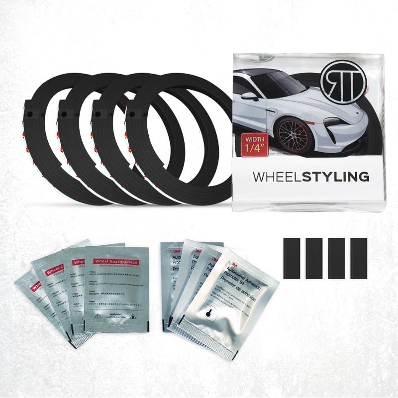 RT Rim Protectors 1/4 Inch Wide Wheel Rim Protectors - Set of 4 Durable Rim Guards (Black) - Image 2