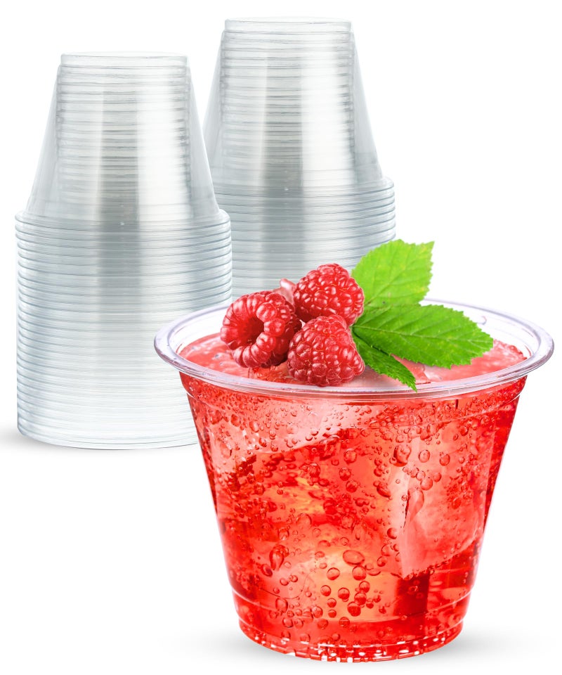 Cappatua 9 oz Clear Plastic Cups  50 Pack 9oz Plastic Cocktail Party Cups  Disposable Wine Glasses Small Drinking Cups for Wedding  Punch Cup  Reusable Food Safe - Image 1
