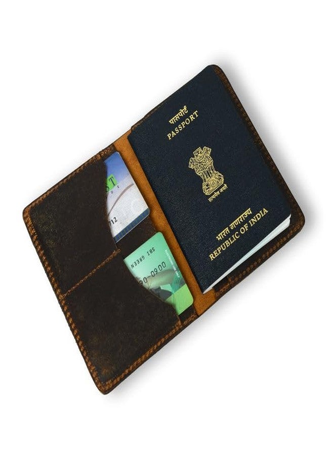 MaheTri Genuine Leather Passport Sleeve & Wallet | Premium Travel Document Organizer | Passport, Card & Boarding Pass Holder | Durable, Slim & Compact Design (PassportPlus Leather Cover, Brown) - Image 3