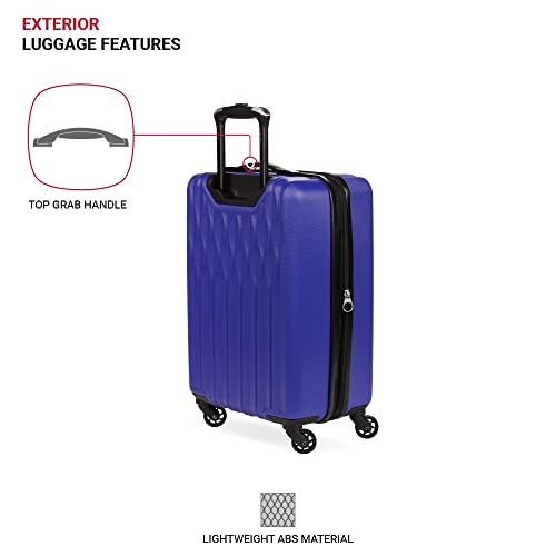SWISSGEAR حقائب سفر سويس جير 8018 الصلبة القابلة للتوسيع مع عجلات دوارة، أزرق بنفسجي، حقيبة يد 20 بوصة - Image 3
