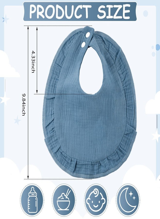 Kenning 18 Pcs Muslin Baby Bibs, Absorbent Drool Bibs with Ruffle Design, Neutral Unisex for Boys and Girls, Adjustable Snap for Teething Newborns - Image 2