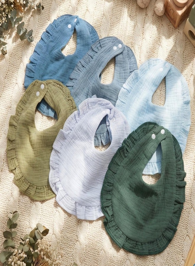 Kenning 18 Pcs Muslin Baby Bibs, Absorbent Drool Bibs with Ruffle Design, Neutral Unisex for Boys and Girls, Adjustable Snap for Teething Newborns - Image 5