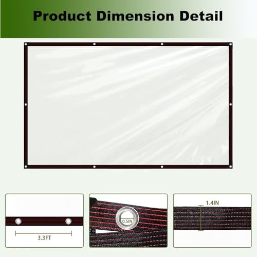 YLBFJXK 4.7Mil Clear Tarp Waterproof with Grommets,8x10ft Lightweight Transparent Vinyl Tarpaulin for Dustproof, Garden Fence, Plant Cover, Patio Chicken Coop - Image 5
