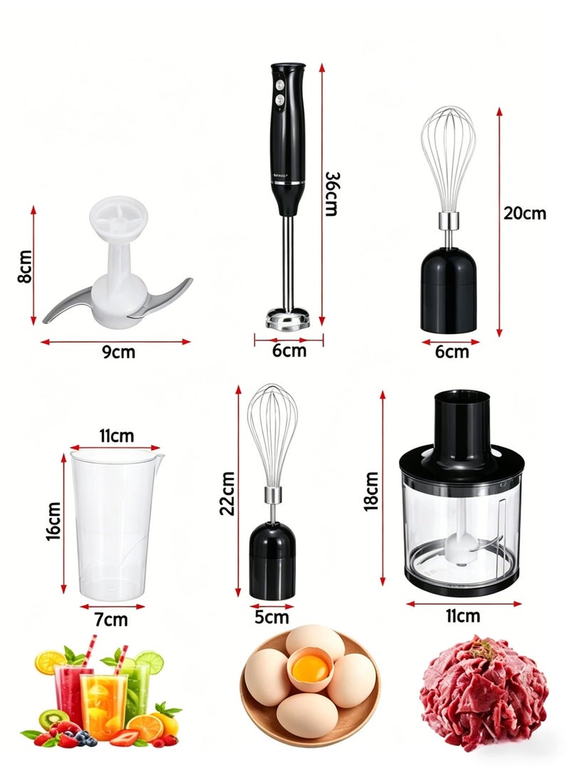 Hand Blender 4 In 1 Electric Immersion Mixer With Chopper Whisk Beaker Dual Speed Stainless Steel Blades For Baby Food Meat Grinding And Egg Whisking - Image 4