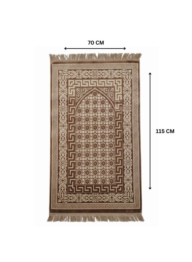 Museum Memory Foam Prayer Mat Safaa. Velvet Comfortable Prayer Rug. Elegant Essential Design Sajadah with Foam. - Image 4
