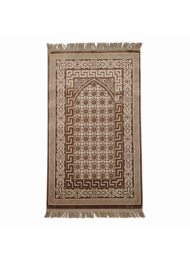 Museum Memory Foam Prayer Mat Safaa. Velvet Comfortable Prayer Rug. Elegant Essential Design Sajadah with Foam. - Image 1