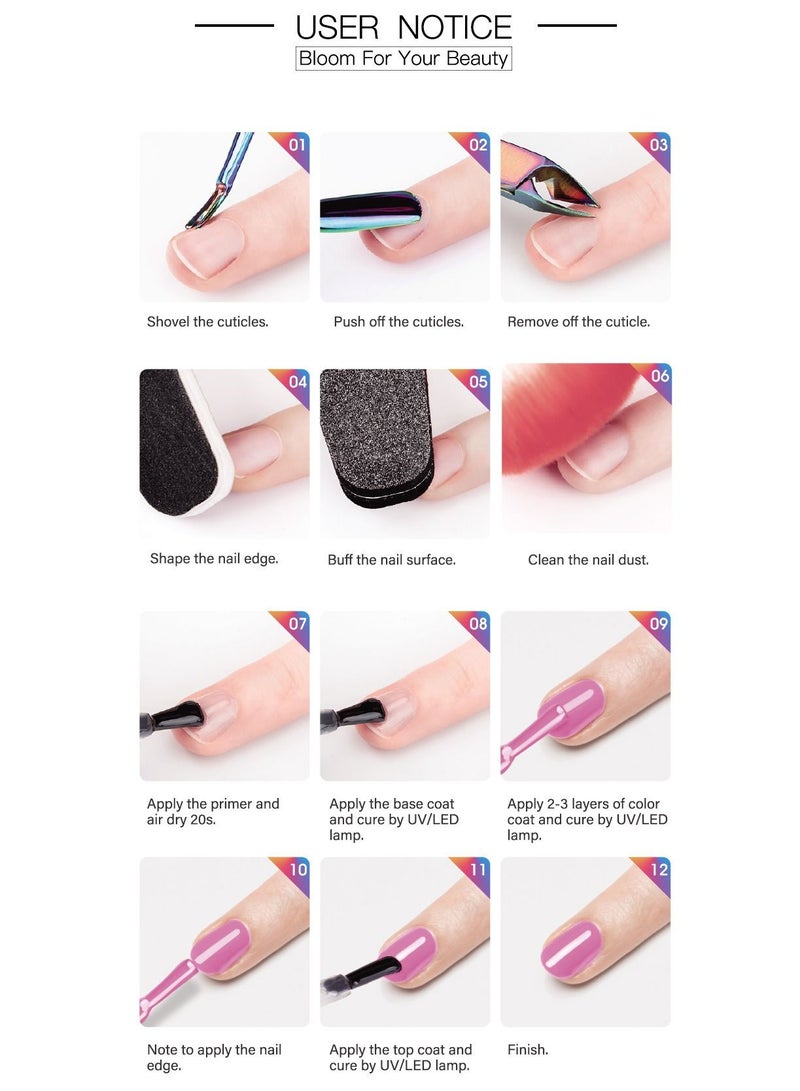 مس تيارا طلاء أظافر جل، غراء أظافر، مجموعة من 6 قطع من طلاء أظافر جل بالأشعة فوق البنفسجية وLED متعدد الألوان يدوم طويلاً لتزيين الأظافر في المنزل - Image 5