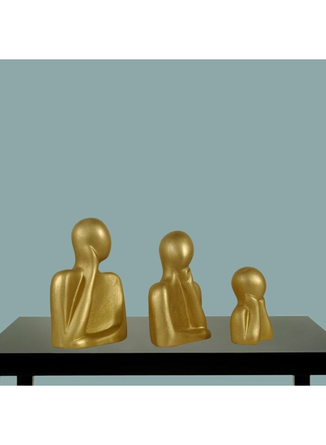 3-Member Family Statue, Family Style Sculpture, Gifts For Family And Art Lovers, Creative Shelf Decoration For Living Room, Bedroom, Office Decoration - Image 2