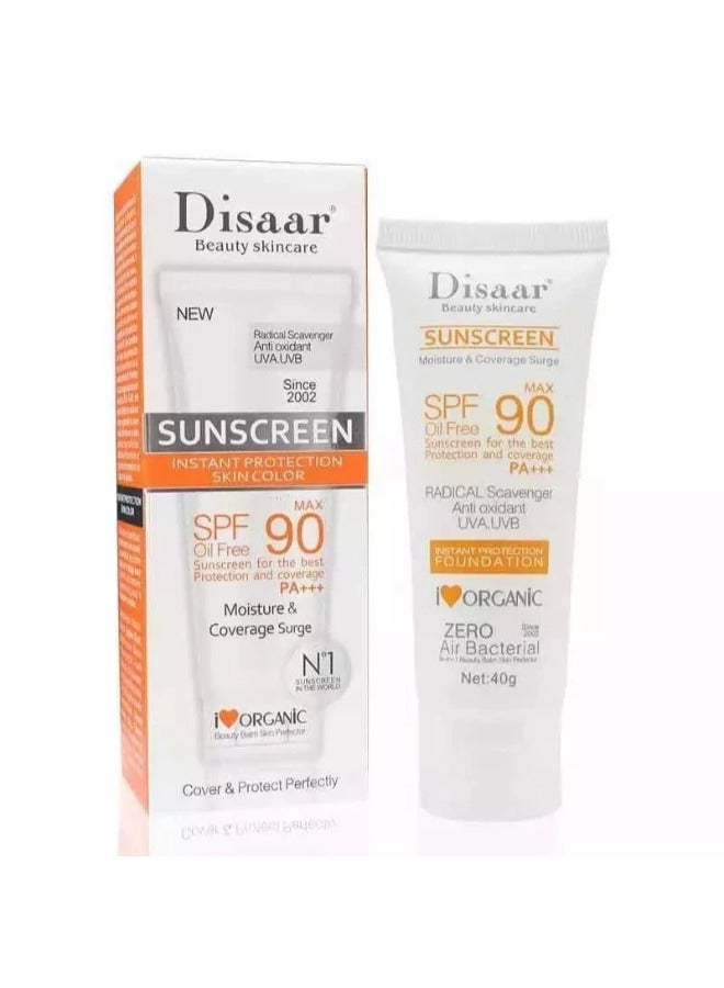 Disaar Sunscreen Instant Protection Foundation SPF 90, 40g - Image 1