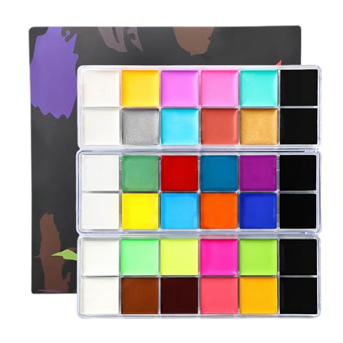 QUSTGO Face Body Paint Oil Palette Professional Safe Non Toxic Makeup Painting Kit 26 Colors for Halloween Party Cosplay SFX Tattoo Fancy Dress Stage Makeup - Image 1
