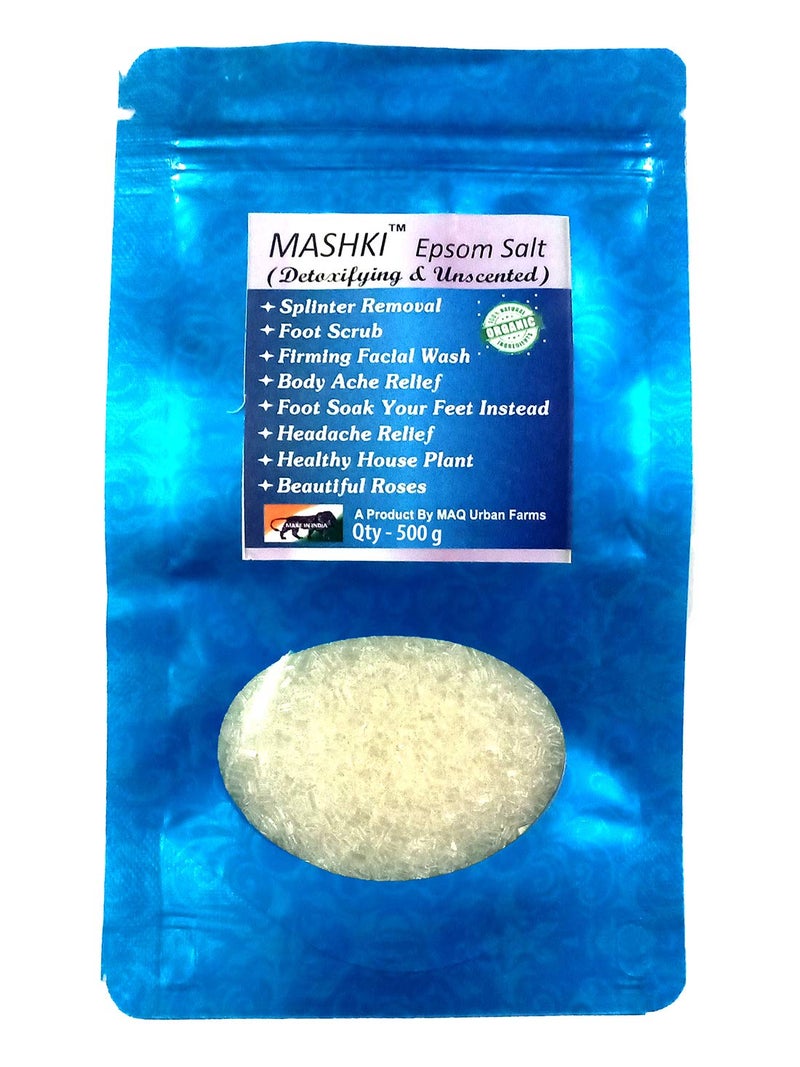 MASHKI Epsom Bath Salt Best for Acne Facial Wounds Sore Muscle Body Pain Hair and Much More 500grams 500 g - Image 5