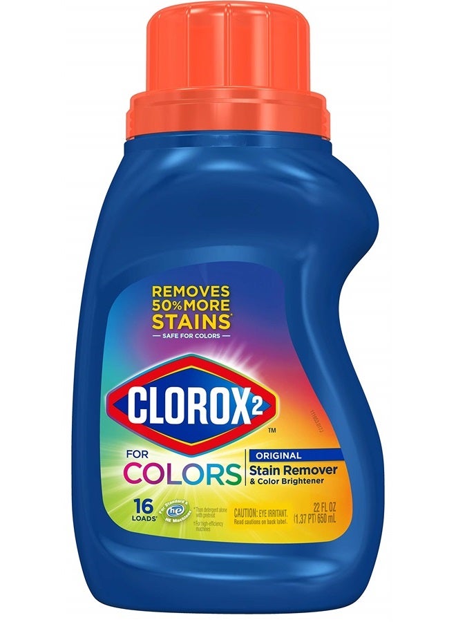 Clorox 2 مزيل للبقع ومُضيء للألوان، 22 أونصة (قد يختلف التعبئة)، 22 أونصة سائلة (عبوة من 1) - Image 1
