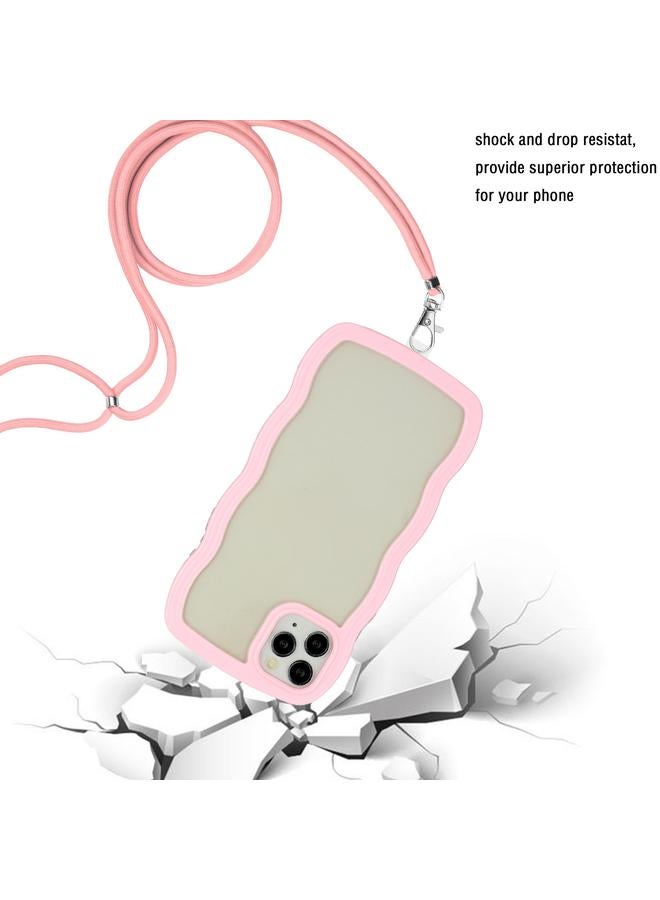 erorex Case For iPhone 11 Pro Max Lanyard Candy Color Wave TPU Clear PC Phone Case - Image 3
