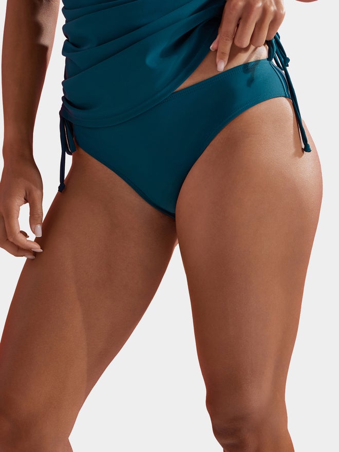 Styli Teal Halter Neck Plunge Tankini Top and Bikini Brief Set - Image 5