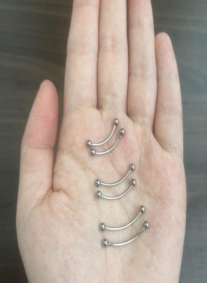 NewkeepsR نيوكيبس آر، 3 أزواج - 16G (1.2 مم) حلقات تيتانيوم منحنية على شكل موزة، حلقات ثقب الشفة العلوية، حلقات جسر الشفة، مجوهرات السرة 14 مم / 16 مم / 18 مم - Image 5