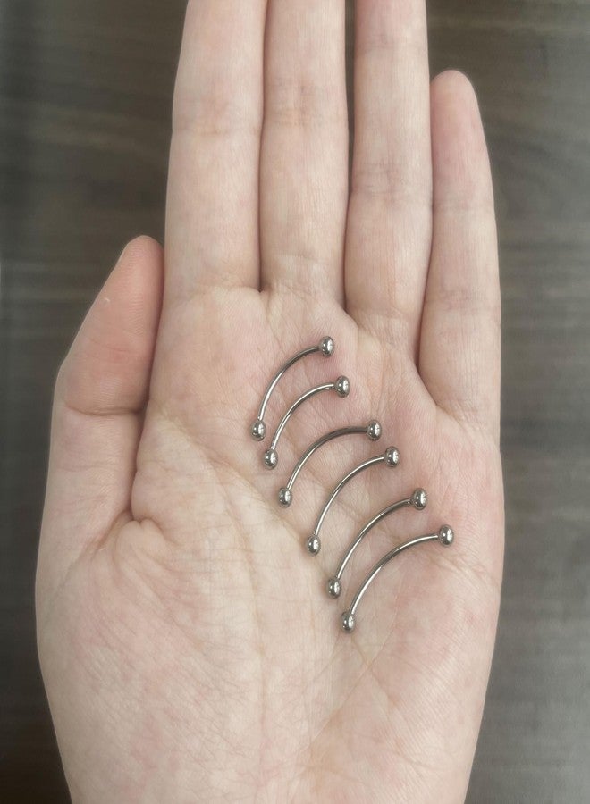 NewkeepsR نيوكيبس آر، 3 أزواج - 16G (1.2 مم) حلقات تيتانيوم منحنية على شكل موزة، حلقات ثقب الشفة العلوية، حلقات جسر الشفة، مجوهرات السرة 14 مم / 16 مم / 18 مم - Image 4