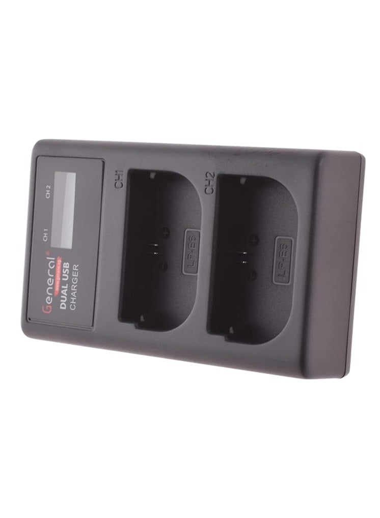 general General FW50 Camera Battery Dual USB Charger 8.4 Volt With USB Cable - Black - Image 2