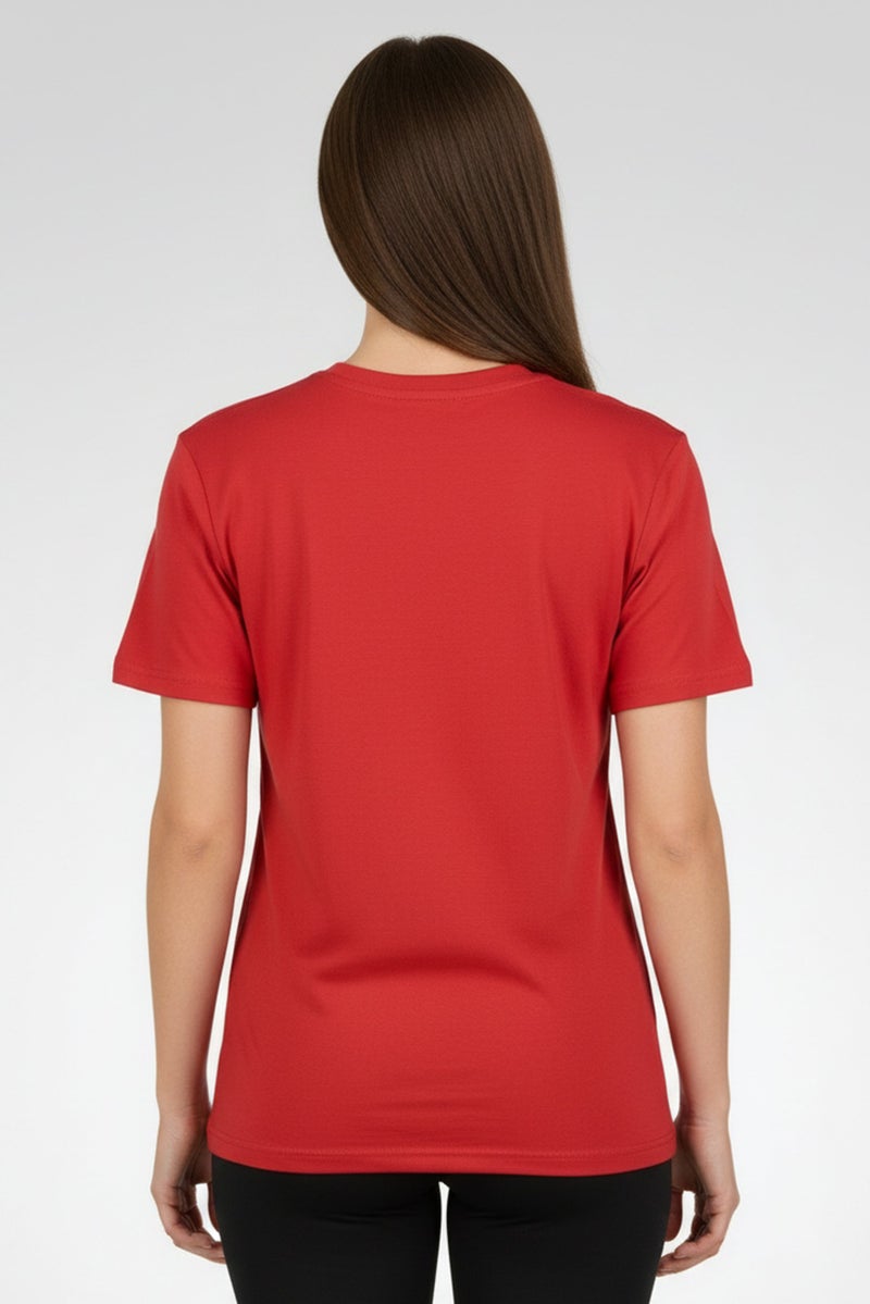 umbro Women Boyfriend Fit Short Sleeve Outdoor T-Shirt, Red - Image 4