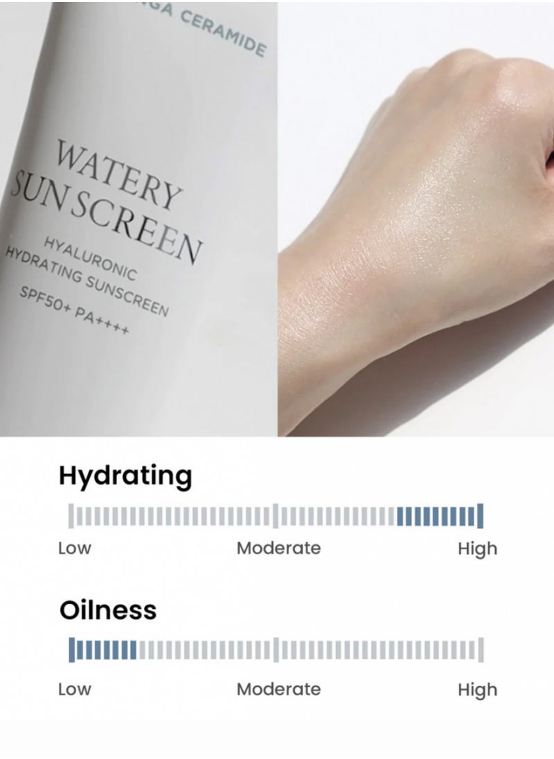 Heimish - Moringa Ceramide Hyaluronic Hydrating Watery Sunscreen 50ml - Lightweight SPF Protection with Ceramides and Hyaluronic Acid - Image 1