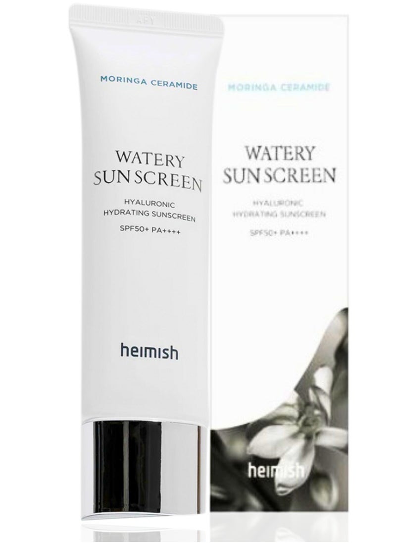 Heimish - Moringa Ceramide Hyaluronic Hydrating Watery Sunscreen 50ml - Lightweight SPF Protection with Ceramides and Hyaluronic Acid - Image 1