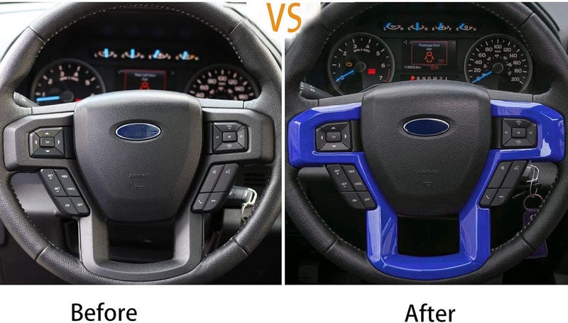 Keptrim for F-150 ABS Blue Steering Wheel Cover Trim for 2015-2020 Ford F150, for 2017-2022 F250 F350, for 2018-2021 Ford Expedition - Image 4