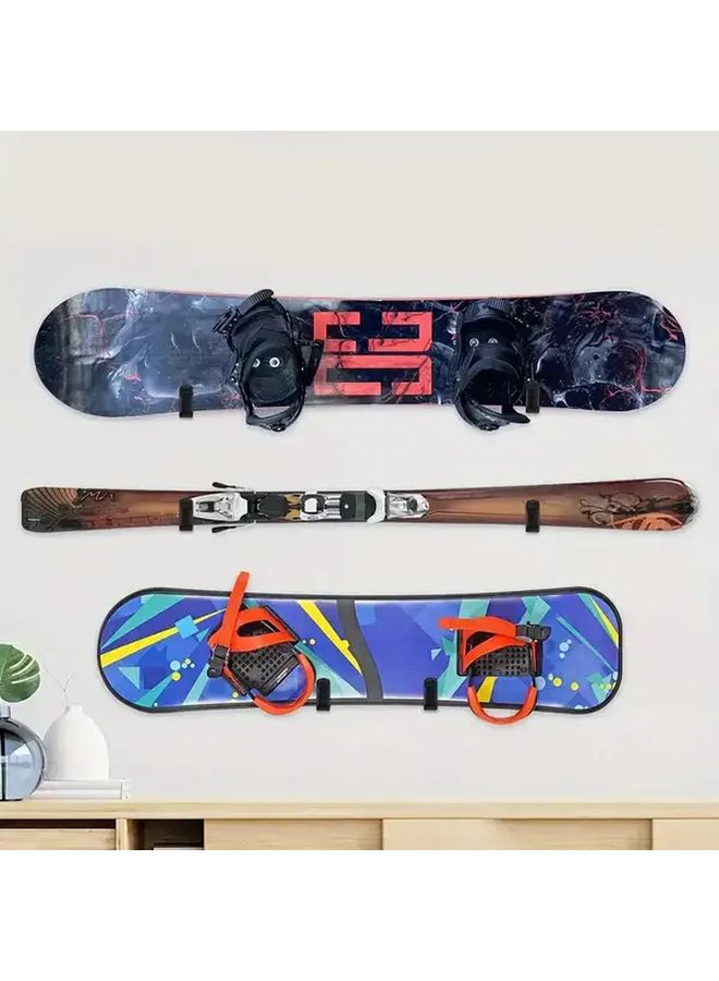 Stainless Steel Ski Snowboard Wall Mount Black 4 Pack - Image 2