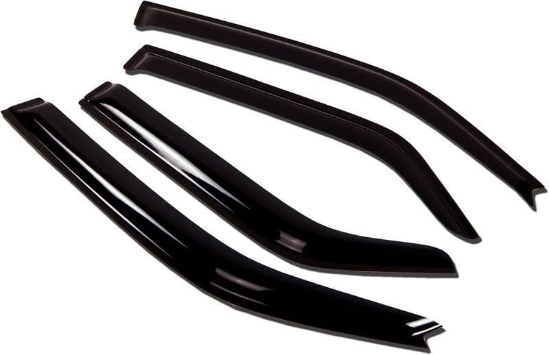 Tuningpros WV-664 Outside Mount Window Visor Deflector Rain Guard Dark Smoke 4-pc Set, Compatible with 2008-2016 Audi Q5 - Image 1