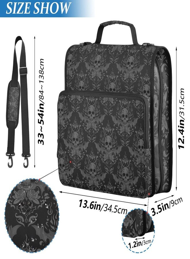 XUWU Gothic Skull Binder Bag 3 Ring Zipper with Handle Shoulder Strap for School Work Office Organizer Storage Case - Image 2