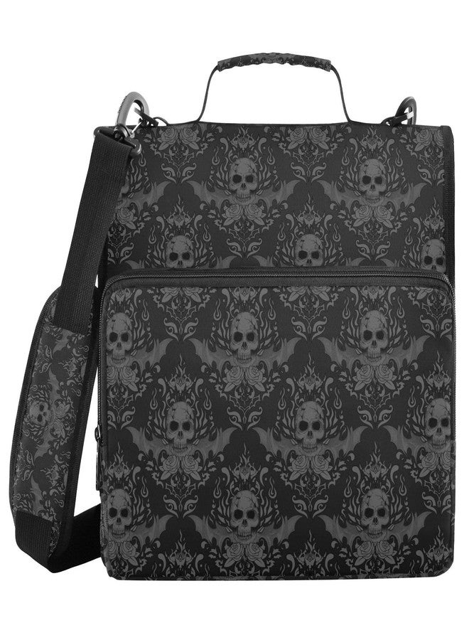 XUWU Gothic Skull Binder Bag 3 Ring Zipper with Handle Shoulder Strap for School Work Office Organizer Storage Case - Image 1