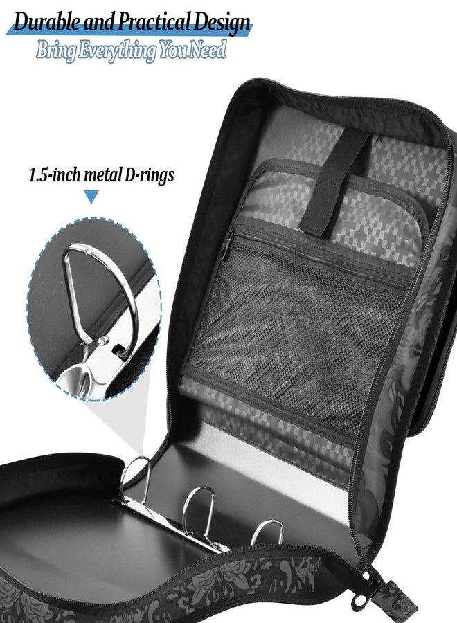 XUWU Gothic Skull Binder Bag 3 Ring Zipper with Handle Shoulder Strap for School Work Office Organizer Storage Case - Image 4