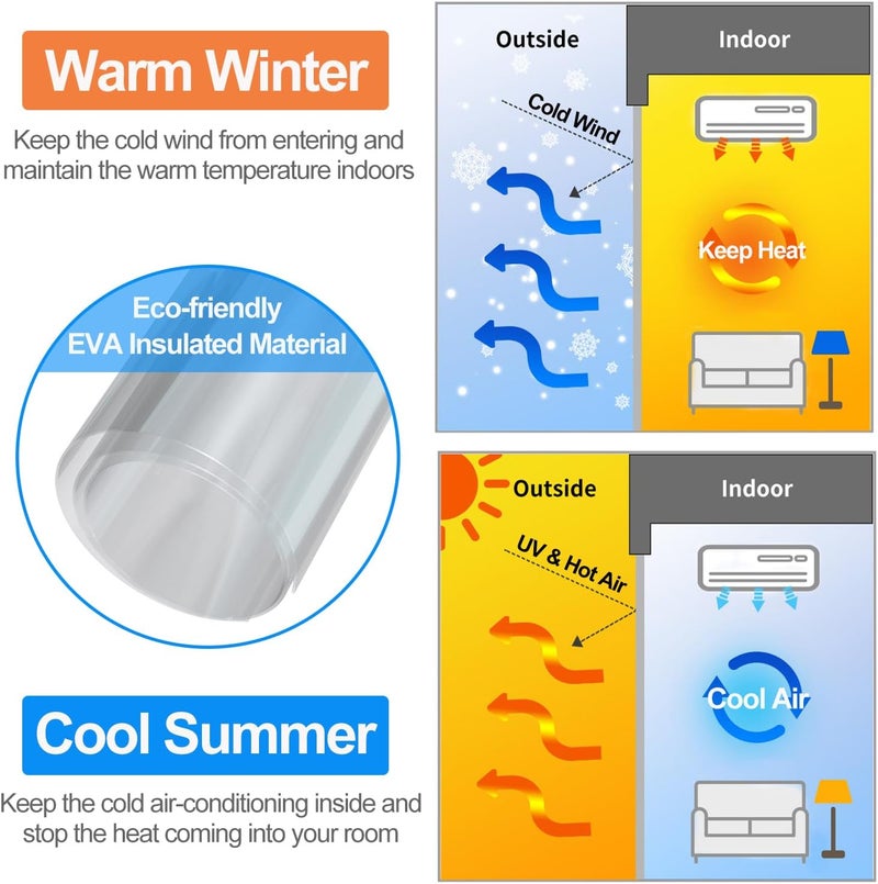 Reliancer Magnetic Thermal Insulated Door Curtain,Waterproof EVA Door Cover,Fit Doors Size Up to 58"x96",Temperature Protection Insulated Doorway Curtain Partition,Patio Self-Closing Doors Net Screen - Image 3