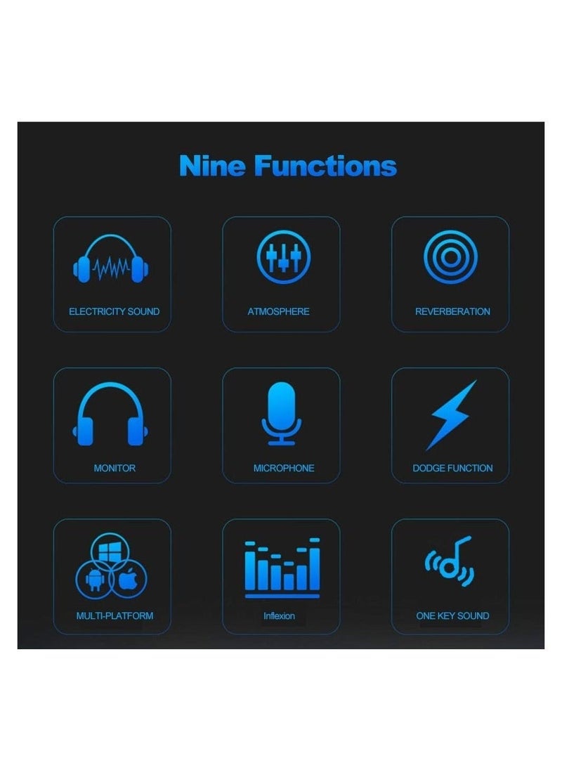بيوينتي - V8 Multifunctional Live Sound Card USB Audio Interface Intelligent Volume Adjustable Audio Mixer Sound Card for Recording Hosting Speech - Image 1