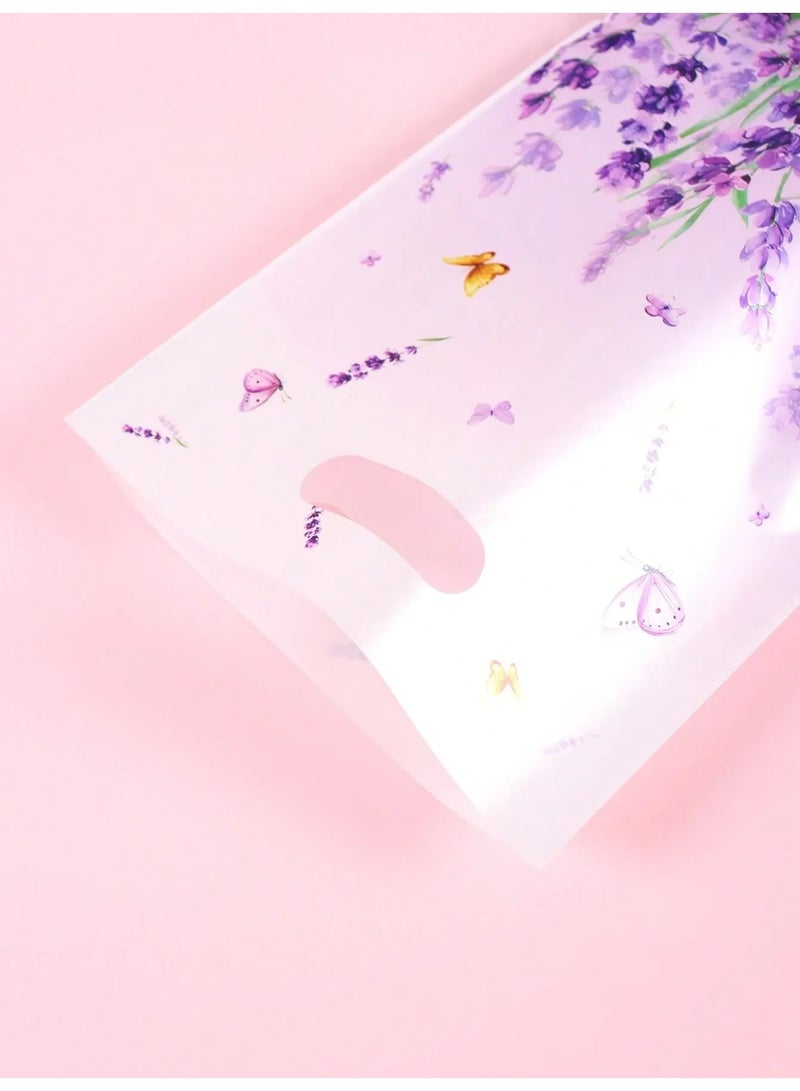 Purple Gift  Bags decorated with lavender flower and butterfly prints – Pack of 20 bags, perfect for distributing candies and all types of gifts. Suitable for birthdays, graduations, baby showers, and all special occasions. - Image 5