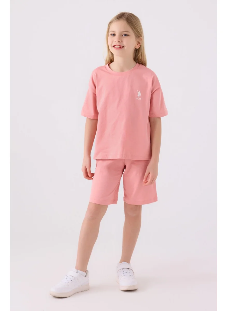 يو اس بولو اسن Girls Mocha Bermuda Set