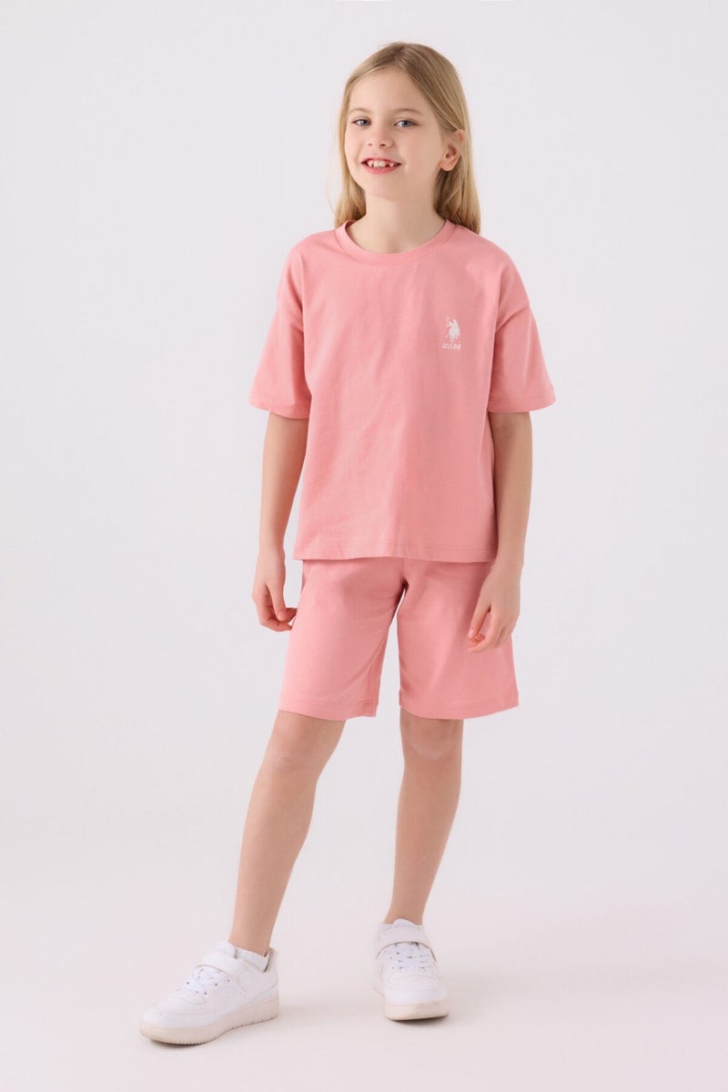 U.S. Polo Assn. Girls Mocha Bermuda Set  - Image 1