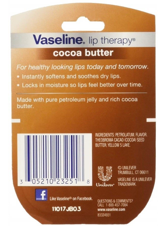 Vaseline Lip Therapy Cocoa Butter, 25 oz (Pack of 5)