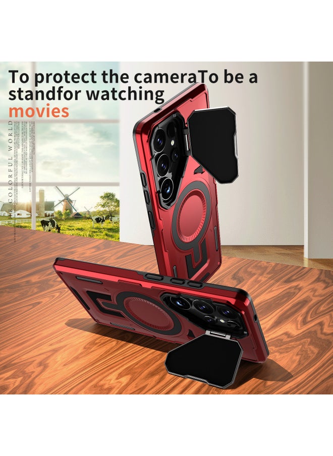 Generic - Applicable Samsung S25ULTRA Phone Case Lens Bracket Magsafe Car Magnetic S24FE Protective Cover-Color:Purple (magnet)-Applicable Models:S24 ULTRA - Image 1
