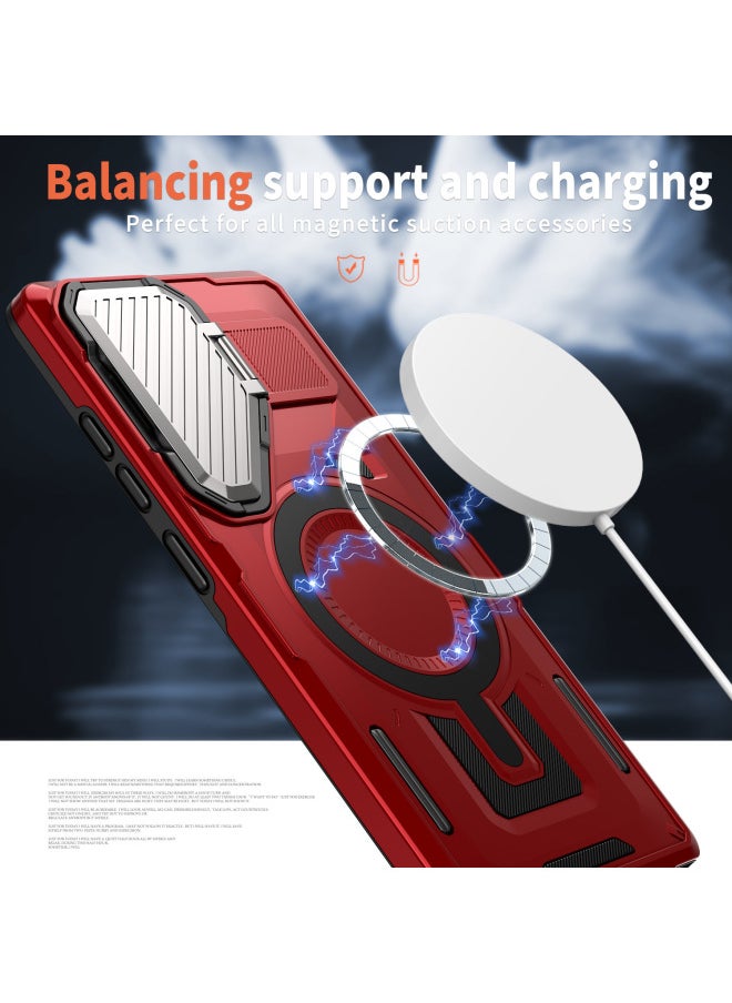 Generic - Applicable Samsung S25ULTRA Phone Case Lens Bracket Magsafe Car Magnetic S24FE Protective Cover-Color:Purple (magnet)-Applicable Models:S24 ULTRA - Image 1