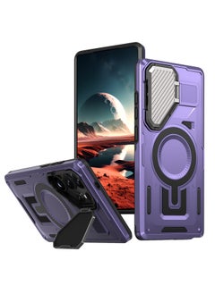 Applicable Samsung S25ULTRA Phone Case Lens Bracket Magsafe Car Magnetic S24FE Protective Cover-Color:Purple (magnet)-Applicable Models:S24 ULTRA