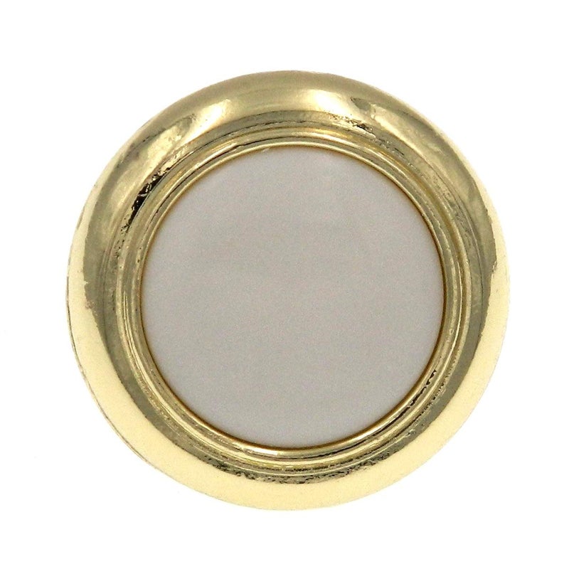 Amerock | Cabinet Knob | White / Polished Brass | 1-1/4 inch (32 mm) Diameter | Everyday Heritage | 1 Pack | Drawer Knob | Cabinet Hardware - Image 2