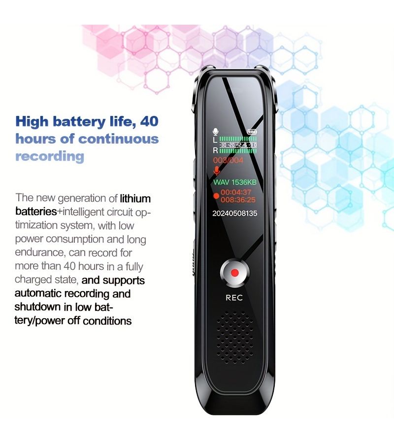 64GB Mini Voice Recorder with Dual Mic DSP Noise Reduction for Meetings - Image 5