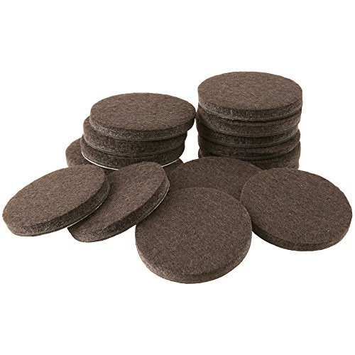 SelfStick Furniture Round Felt Pads for Hard Surfaces Protect your Hard Floors from Furniture Scratches 1 Walnut Brown Round 16 Pieces
