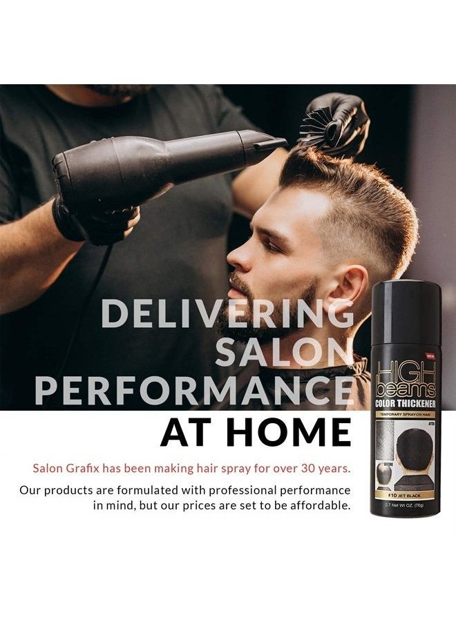 High Beams - Color Thickener – Jet Black - 2.7 Oz - Salon Quality Quick-Fix Concealer Takes Grey Color Hair Away - Cover and Fill in Thinning and Bald Areas Instantly - Image 1