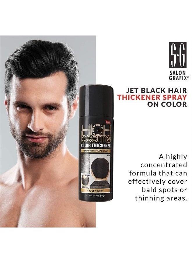 High Beams - Color Thickener – Jet Black - 2.7 Oz - Salon Quality Quick-Fix Concealer Takes Grey Color Hair Away - Cover and Fill in Thinning and Bald Areas Instantly - Image 1