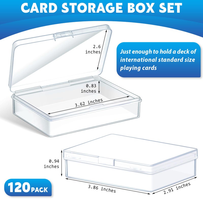Vicenpal Playing Card Box Clear Plastic Playing Card Deck Case Snap Closed Holder Storage Organizer for Bank Business Trading Poker Gaming(120 Pcs,Raised Snap,3.86 x 2.91 x 0.94 Inch) - Image 2